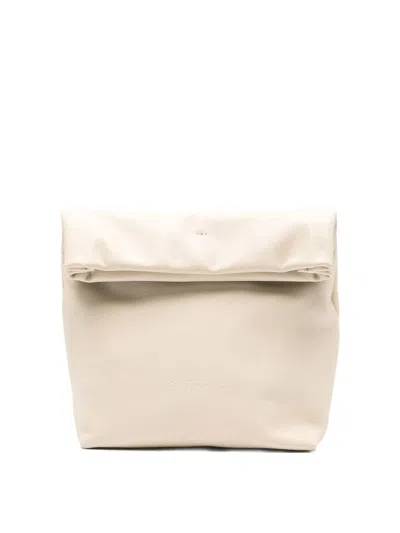 Cortana Delhi Small Leather Clutch In Sand