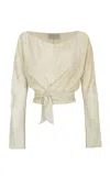 Cortana Dream Boatneck Silk Wrap Top