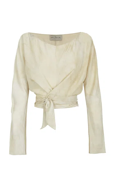 Cortana Dream Boatneck Silk Wrap Top