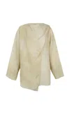 Cortana Dream Silk Wrap Shirt In Neutral