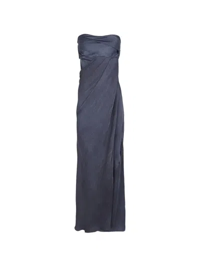 Cortana Elira Draped Dress In Blue