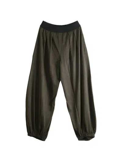 Cortana Espera Pleated Elasticated-cuff Trousers In Gray