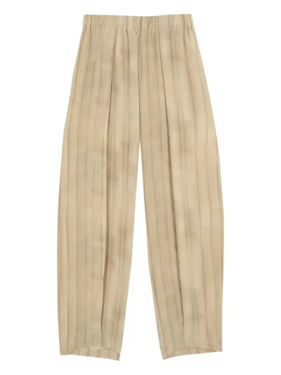 Cortana Fedra Pleated Print Trousers In Brown