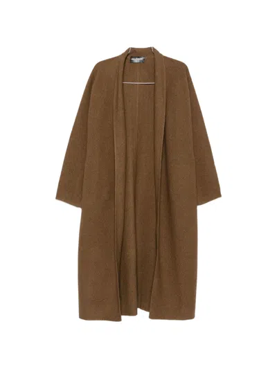 Cortana Felted Wool-blend Shawl Collar Coat In Brown