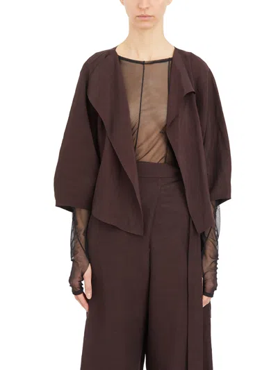 Cortana Giacca Arco In Lino E Cupro In Brown