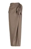 Cortana Gloria Linen-blend Wrap Skirt