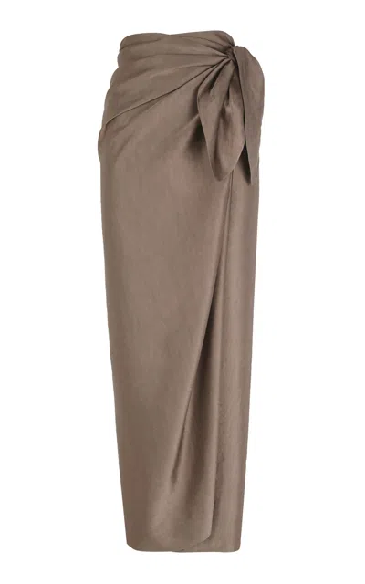 Cortana Gloria Linen-blend Wrap Skirt