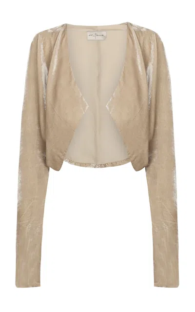 Cortana Iris Velvet Jacket In Neutral