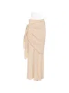 Cortana Isolde Silk Long Skirt In Neutral