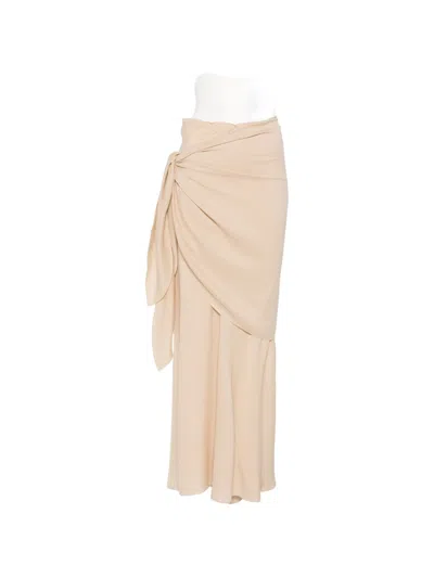 Cortana Isolde Silk Long Skirt In Brown