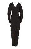 Cortana Kaz Silk-blend Maxi Dress In Black