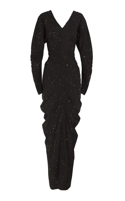 Cortana Kaz Silk-blend Maxi Dress In Animal Print