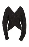 Cortana Kaz Silk-blend Ruched Top In Black
