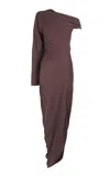Cortana Lilian Asymmetrical Silk Column Dress