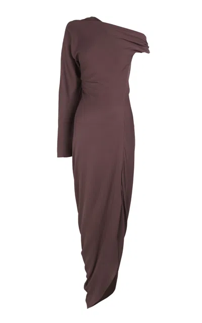 Cortana Lilian Asymmetrical Silk Column Dress