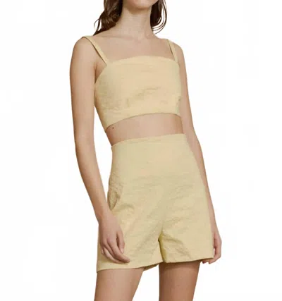 Cortana Limon Bustier Top In Pale Yellow