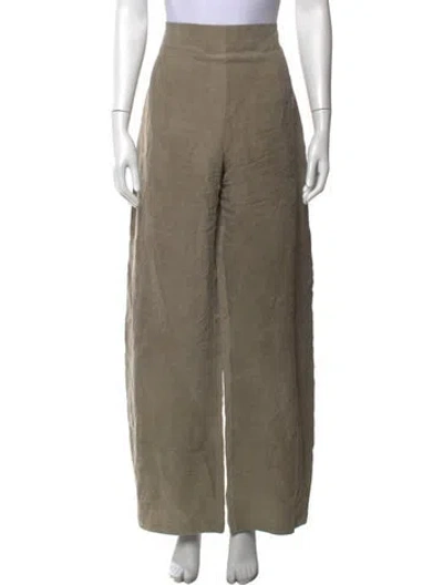 Pre-owned Cortana Linen Wide Leg Pants In Neutrals