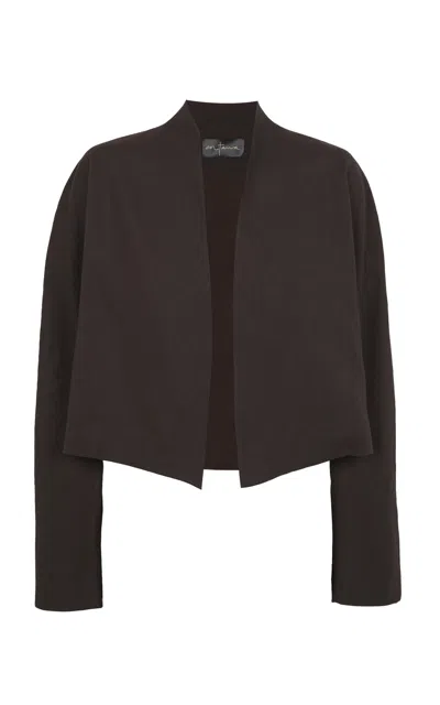 Cortana Linen-wool Cropped Rodeo Jacket In Brown