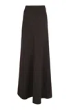 Cortana Linen-wool Rodeo Maxi Skirt In Brown