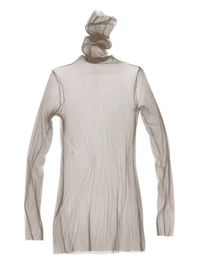 Cortana Long-sleeve Roll-neck Top In Gray