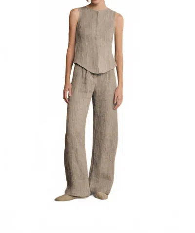 Cortana Lupe Linen Pants In Sky Blue Stripes In Neutral