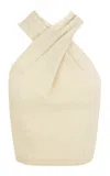 Cortana Lux Alpaca-blend Wrap Top In Neutral