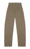 Cortana Mate Wool-cashmere Wide-leg Pants In Brown