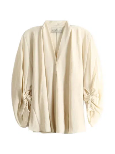 Cortana Medina V-neck Blouse In Neutral