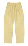 Cortana Mel Linen-blend Wide-leg Pants In Yellow