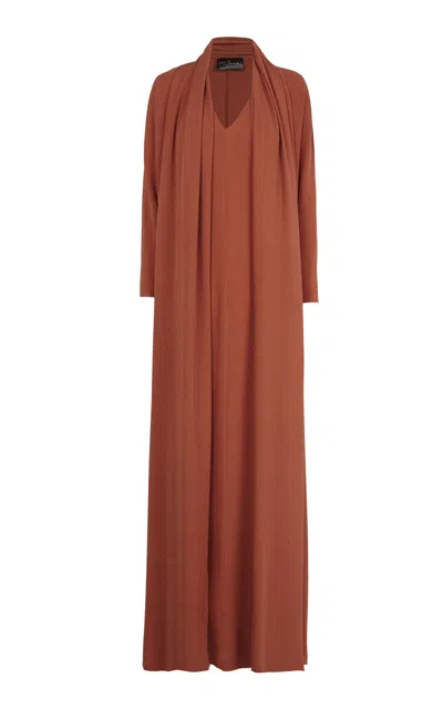 Cortana Niza Plunge Neck Silk-blend Caftan Dress