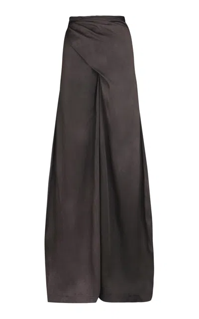 Cortana Ocaso Satin Wrap Pants In Black