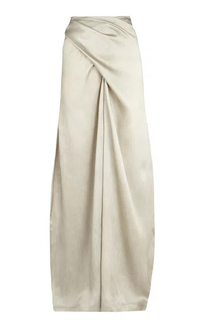 Cortana Ocaso Satin Wrap Pants In White