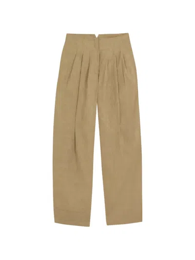 Cortana Odel Pleated Trousers In Green