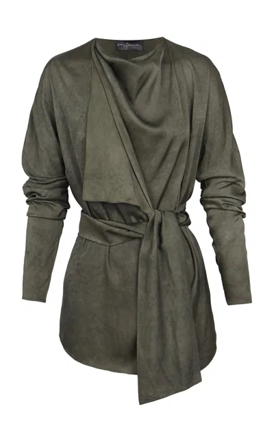 Cortana Odisea Satin Jacket In Green