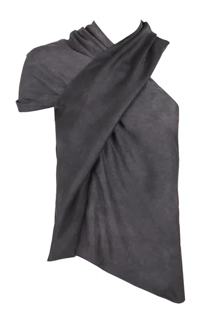 Cortana Odisea Satin Top In Black