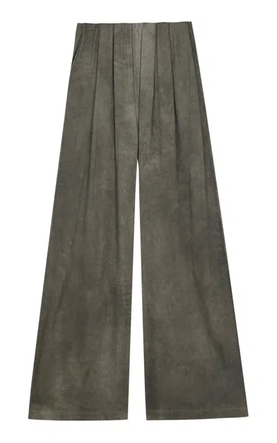 Cortana Odisea Satin Wide Leg Pants In Green