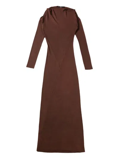 Cortana Schulterfreies Midikleid In Braun