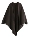 Cortana Open-front Wool Poncho In Black