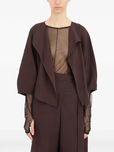 Cortana Open-front Jacket In Brown