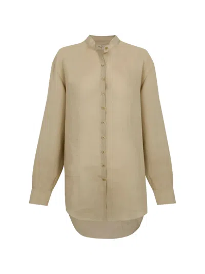 Cortana Raoul Band-collar Shirt In Neutral