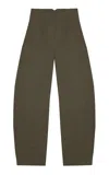 Cortana Rider Linen-wool Blend Pants In Green