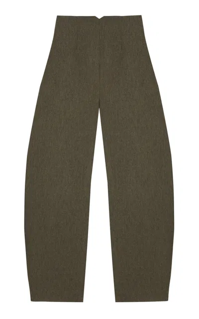 Cortana Rider Linen-wool Blend Pants In Green