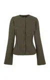 Cortana Rider Linen-wool Blend Tailored Jacket In Green