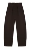 Cortana Rocco Linen-wool Wide-leg Pants In Brown