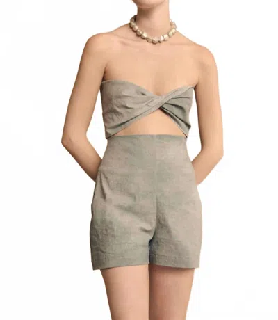 Cortana Ryo Strapless Top In Aqua Maltinto Stripes In Multi