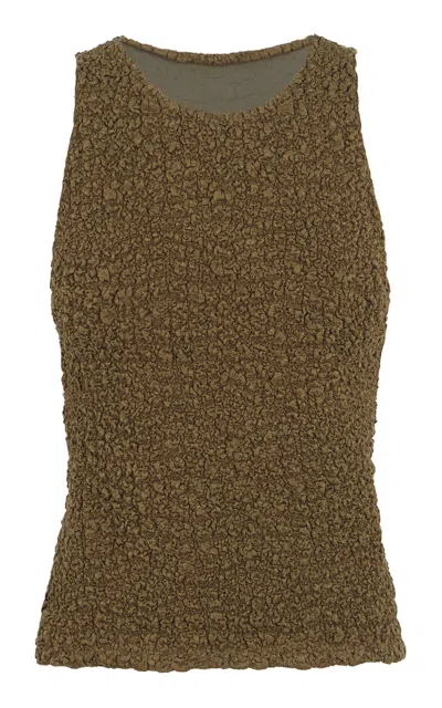Cortana Sabine Cotton-silk Top In Brown