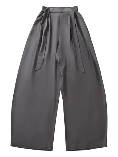 Cortana Satin Trousers In Grey