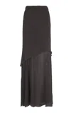Cortana Serene Silk Maxi Skirt In Black