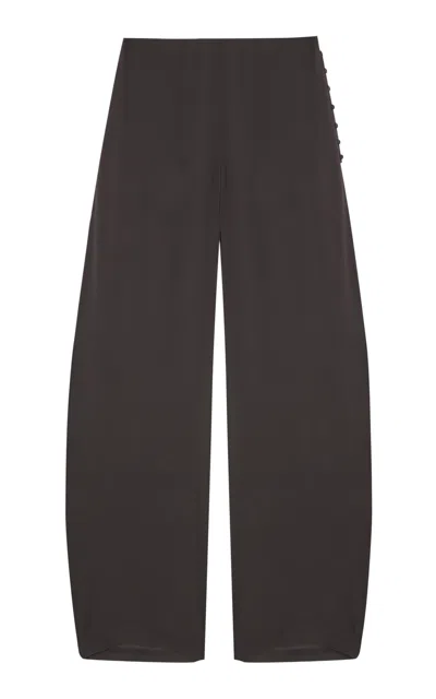 Cortana Serene Silk Wide-leg Pants In Brown