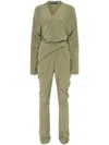 Cortana Serp Silk Jumpsuit In Green